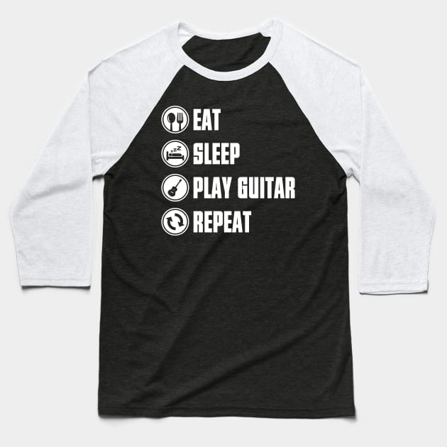 Eat Sleep Play Guitar Repeat Baseball T-Shirt by dokgo